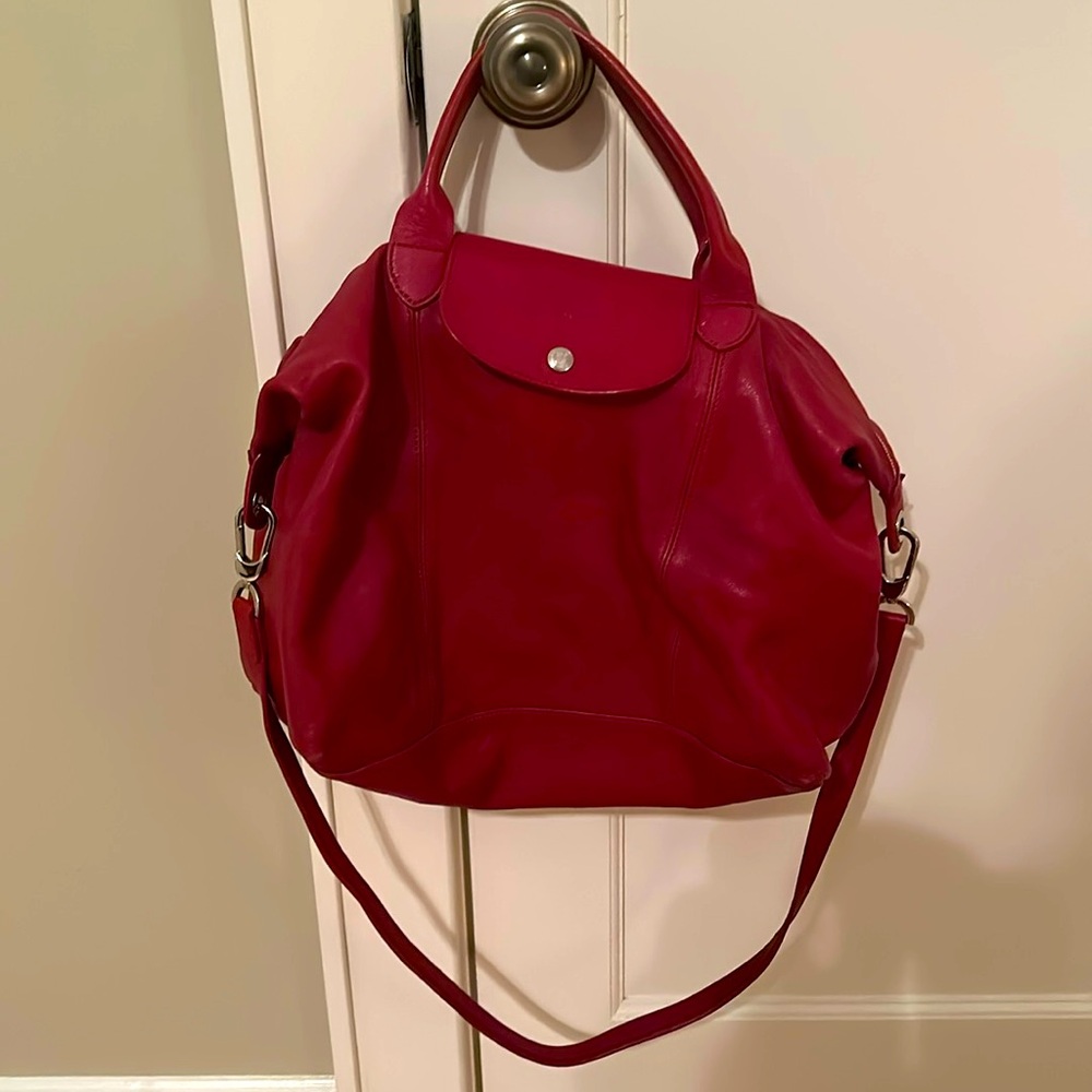 COPY - Red Leather Longchamp Tote